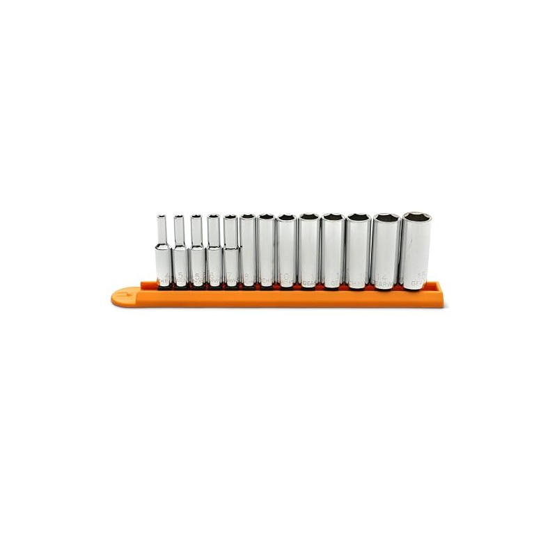 GEARWRENCH 13 Pc. 1/4" Drive 6 Pt. Socket Set, Deep,
