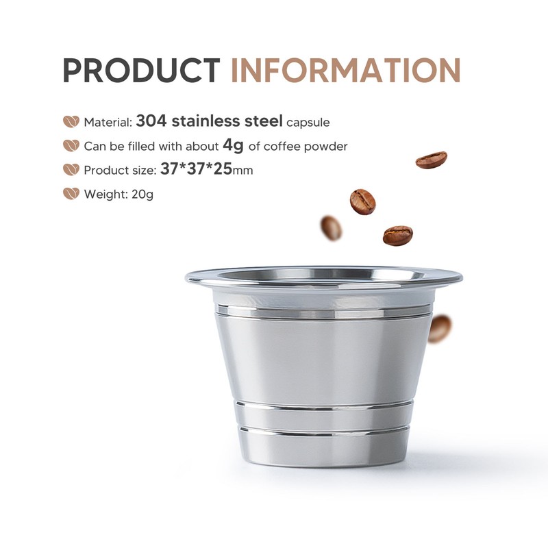 Refillable Coffee Capsule Reusable Coffee Pod Stainless Steel Easy to