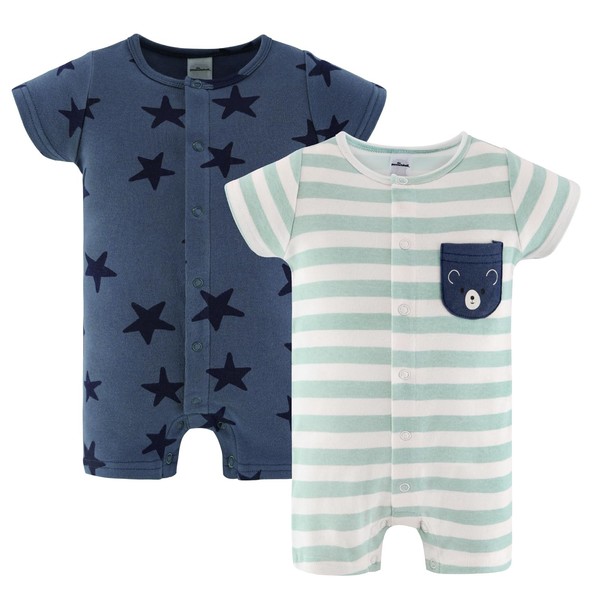 The PeanutShell Baby Boy Rompers 2 Pack - 100% Cotton