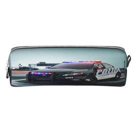 HAOSOFT Pencil Case City Police Car Pencil Case for Boys Girls Large School Supplies Pencil Case School Pencil Case for School, city police car, Cartoon, Police Car, Faux Leather, Unisex, Modern