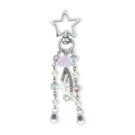 Agromusk Jellyfish Keychain,Cute Y2K Car Keychains for Women Girls Jellyfish Bag Charms Purse Accessories Star Jelly Decor (Transparent Pink)