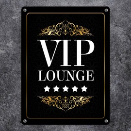 VIP Lounge Metal Sign with 5 Stars Motif Party Luxury Star Celebration Area Elegant