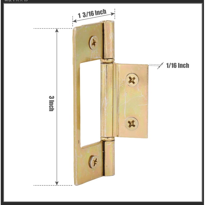 Lashow 6 Pack Bifold Door Hinge Non-Mortise Bi-fold Door Hinges