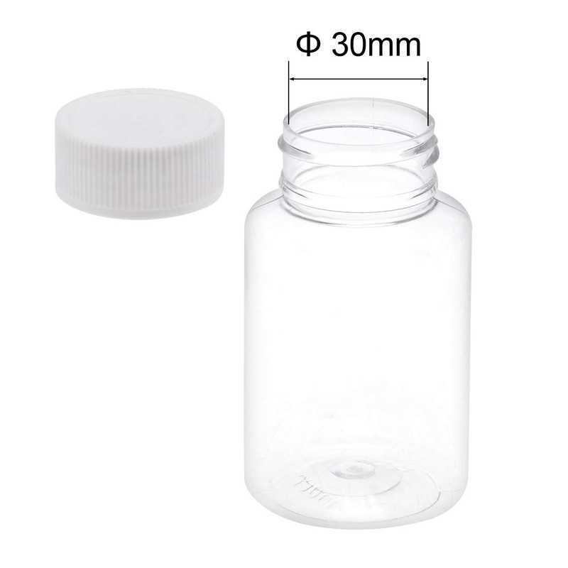 sourcing map 3.4 oz/100ml PET Plastic Lab Chemical Reagent Bottle