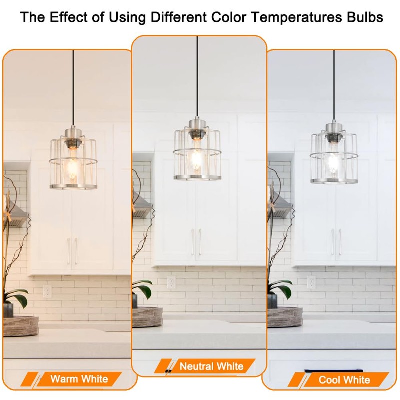 Brushed Nickel Pendant Lights Set of 2, Pendant Lights Kitchen