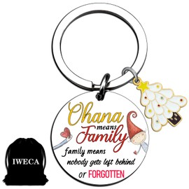 Iweca Ohana Means Family Keychain Birthday Gifts For Women Friendship Christmas Gifts For Women Girls BFF Sister Ohana Keychain