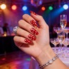 24Pc Short Press on Nail Stickers for Women, French Polka
