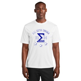 Phi Beta Sigma Fraternity Sport Wicking Shirt with 3 Stars Graphic White XX-Large Regular