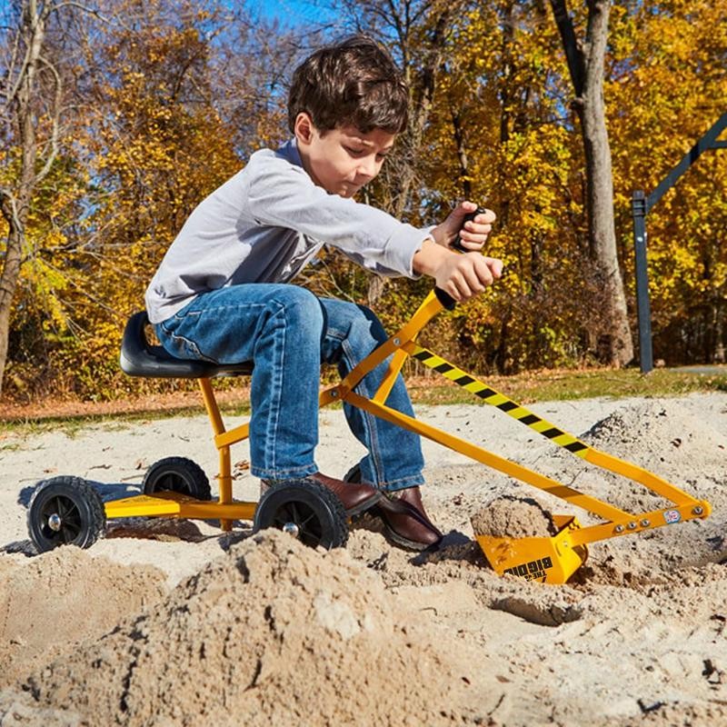Excavator Ride, Sand Digger w/ 360 Rotation Base for Kids