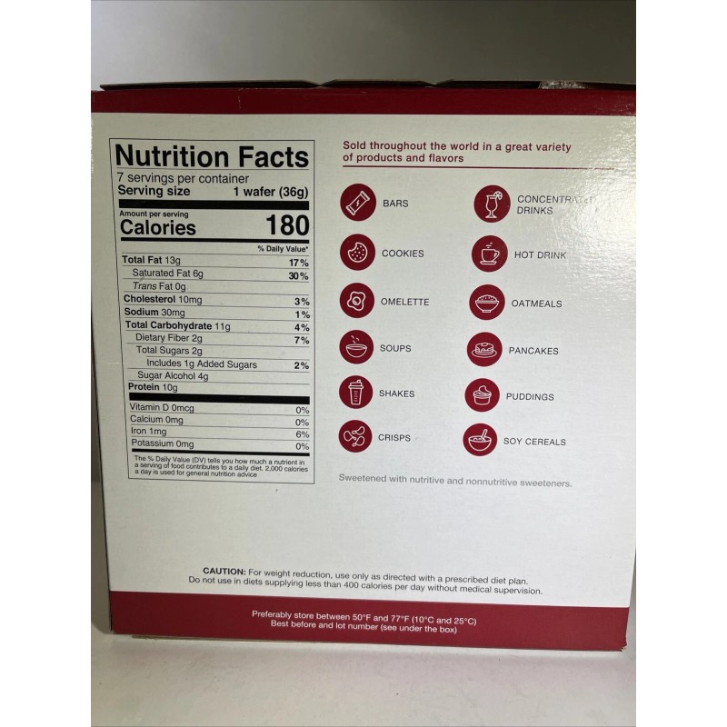 Proti Diet Chocolate Wafer Bar Comida Repuesto Paquete de siete