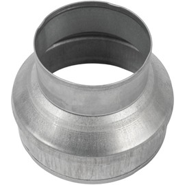 6" to 4" Inch Galvanized Steel Round Duct Reducer - Pipe Fitting Increaser Reducer - Drain, Waste and Vent Conduit Transition Adapter - Metal Tube Reducing Coupling