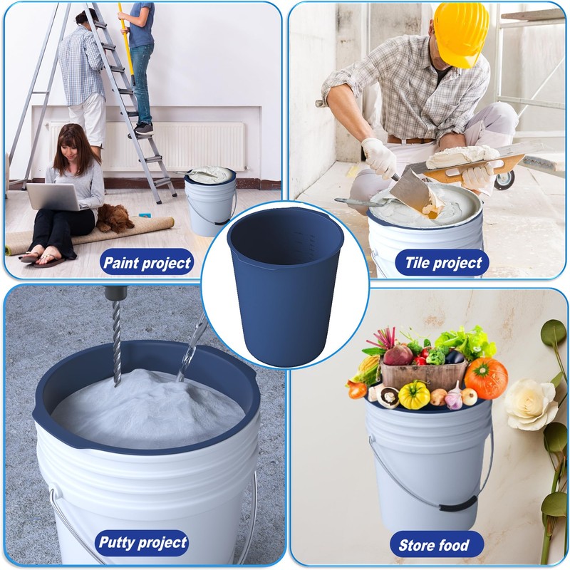 5 Gallon Reusable Bucket Liner, Leakproof Concrete Tools Durable Silicone