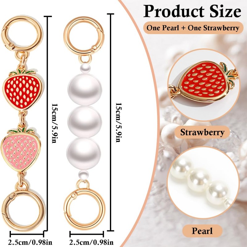 2pcs Bag Extender Chain,Metal Extender Purse Chain for Handbags,Heart &