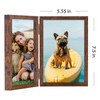 5x7 Double Picture Frame Vertical Wooden Hinged Photo Frames 2