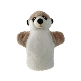 EcoBuddiez Hand Puppet - Meerkat from Deluxebase. Meerkat Plush Hand Puppets for Kids Made from Recycled Plastic Bottles. Eco-Friendly Animal Toy Puppet for Pretend Play and Kids Gifts.