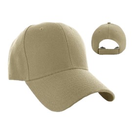 Mrlahat Plain Baseball Cap Adjustable Size 6 Panel Acrylic Running and Outdoor Unisex Hat (Khaki)