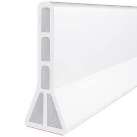 3" High Shower Threshold Water Dam 67 IN Collapsible Shower Water Splash Guard for Curbless Shower Threshold Barrier Water Stopper for Wet and Dry Separation Bathroom and Kitchen (White)