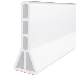 3" High Shower Threshold Water Dam 67 IN Collapsible Shower Water Splash Guard for Curbless Shower Threshold Barrier Water Stopper for Wet and Dry Separation Bathroom and Kitchen (White)