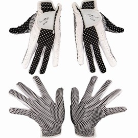 Baestappy Ladies Women's Polka dot Golf Gloves Both Hands,Non-Slip Wet Hot Cool Grip Gloves Elastic Fabric Breathable,Left Right Handed rain hot Golf Accessories