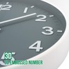bakbrand Wall Clock 12 Inch Grey Modern Simple Quartz Decorative