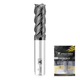 SPEED TIGER Micrograin Carbide Square 45° Helix End Mill - 4 Flute - IPE1/2"4T (1 Piece, 1/2") - for Milling Alloy Steels, Hardened Steel, Metal & More – Mill Bits Sets for DIYers & Professionals