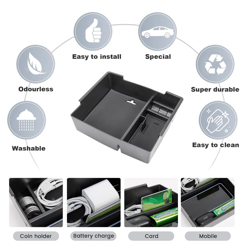 Neepiar 3PCS Center Console Organizer Compatible with 2024 2025 Toyota