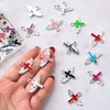 WANDIC 80Pcs Silver Plastic Cross Pendants 8 Colors Angel Wings