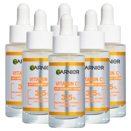 Garnier Vitamin C Facial Serum with Fast Absorbing Formula with Niacinamide and Salicylic Acid with Even and Brightening Texture, Light Texture for Soft Skin, 6 Bottles of 30 ml
