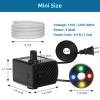 Datoo Mini Submersible Fountain Water Pump With LED Light 50GPH
