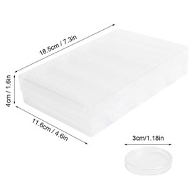 100 Cápsulas de Monedas de 30 mm, Protector de Monedas Contenedores,Caja Transparente para Almacenamiento de Monedas con Junta de Espuma, Estuche para Soporte de Monedas, 5 Tamaños (17/20/25/27/30 mm)