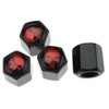Set of 4 valve caps car red skull cover with