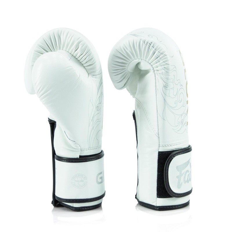 Fairtex Glory Kickboxing Gloves - Limited Edition (White/Gold - BGVG3,