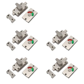 5Pcs Latch Indicating Lock,Vacant Occupied Bathroom Lock,Zinc Alloy Door PrivacyLock with Indicator,Door Bolt for Vacant/Engaged Bathroom WC Public Restroom Toilet Partition (Black)