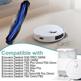 2 Pack Replacement Parts Main Brushes for Ecovacs Deebot N30 PRO OMNI/N30 OMNI/T50 Pro Omni/T50 Omni /T50 Max /T50 Max Pro /T50 Pro/X8 Omni/X8 Pro Omni/T80 Omni/T80 Clean Detachable Brush Accessories