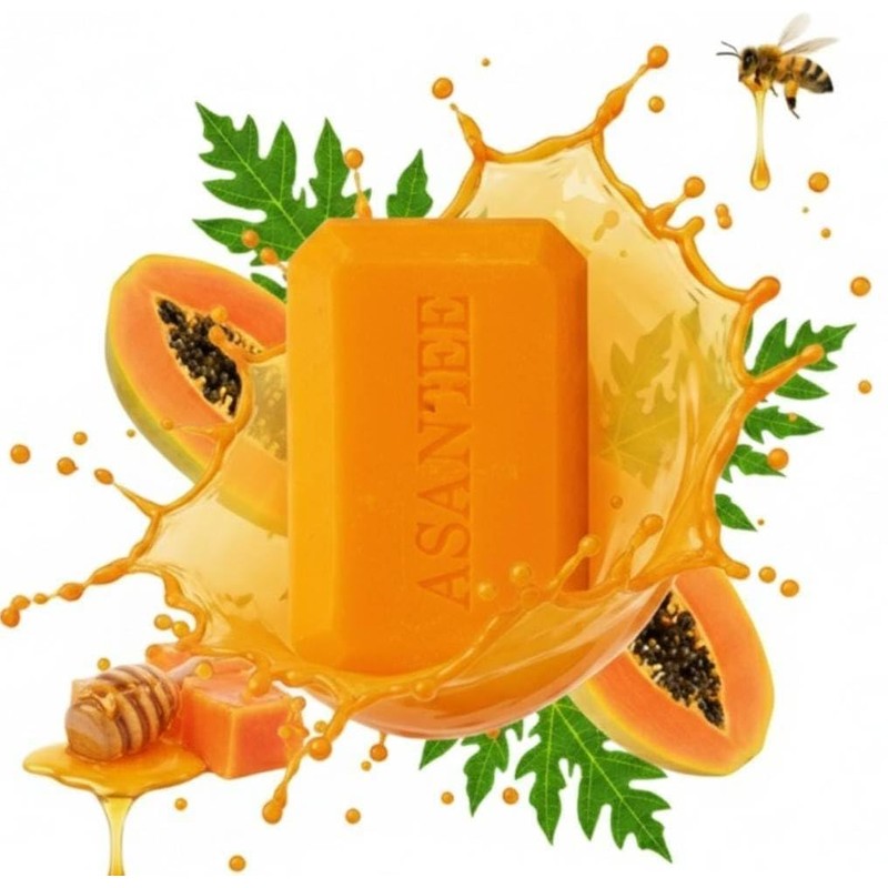 ASANTEE PAPAYA & HONEY Soap Bars with Vitamin C,E and