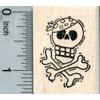 Pirate Rubber Stamp, Skull and Cross Bones