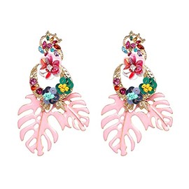 Lureme Preciosos aretes de tuerca con lentejuelas coloridas para mujeres y niñas (er006023), Metal, ágata