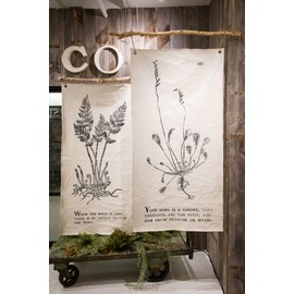 Sugarboo Botanical Crackled Canvas Tapestry - “Your Mind Is A Garden” Nature Inspired Wall Art Hanging To Brighten and Motivate - 63 x 32 Inches - for Bedroom, Kitchen, and Living Space Décor