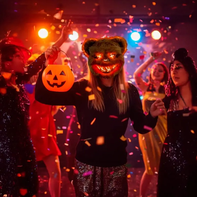 Pack 2 Mascaras Oso Y Conejo Con Luz Led Halloween