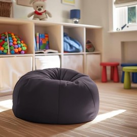 TRP Lightweight Small Bean Bag Chair for Kids with Maximum Support Comfort | Pretty Charcoal Gray Color Hidden Zipper Closure Refillable Super Soft Plush Cozy Feel Washable Removable Cover