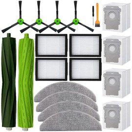 Replacement Parts Accessories for iRobot Roomba Combo i5+ j5+ Robot Vacuum Cleaner, 1 Set of Roller Brush & 4 Filters & 4 Mop Pads & 4 Vacuum Bags & 4 Side Brushes