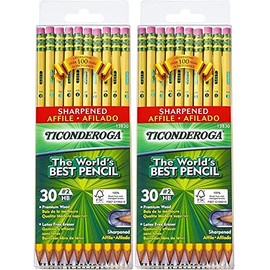Pencils, Wood-Cased, Pre-Sharpened, Graphite #2 HB Soft, Yellow, 30-Pack (13830) 2 SETS (new)