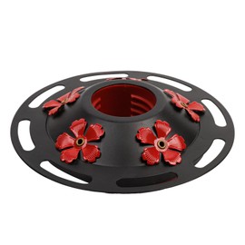 WOSIBO Hummingbird Feeder Replacement Bottom Base Replacement Part Includes Red Plastic Base Metal Top and Brushes (Black Circle)