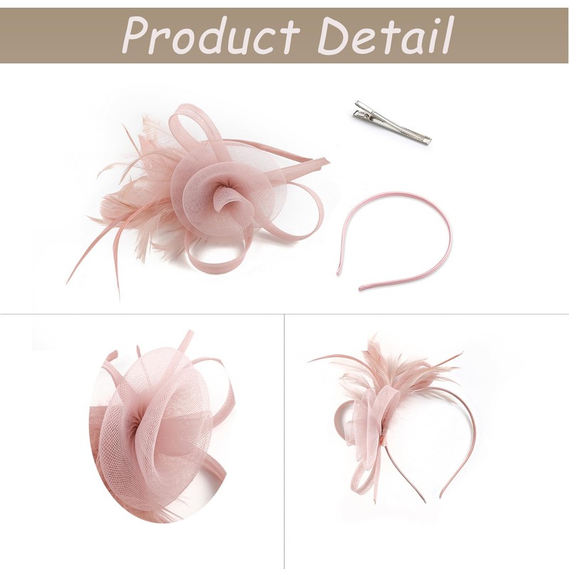Fascinators for Women Kentucky Derby Floral Headwear Feather Tea Party