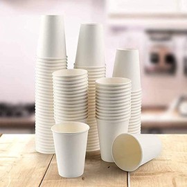 100 x 7oz Single Wall White Paper Cups for Hot & Cold Drinks Premium Disposable Coffee/Tea Paper Cups Perfect for Your Home, CafÃ©, Work, Parties or Outdoors.