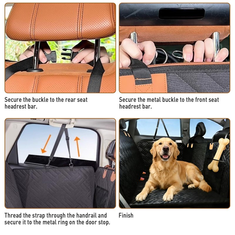 Dog Car Seat Cover for Back Seat, Waterproof Pet Hammock
