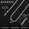 RANKEEF Mens Silver Chain 3mm Cuban Link Chain for Men