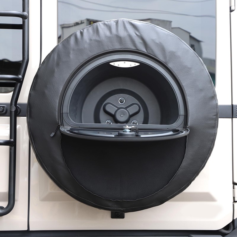 Hudiriy Car Leather Spare Tire Wheel Cover Decorative Compatible with
