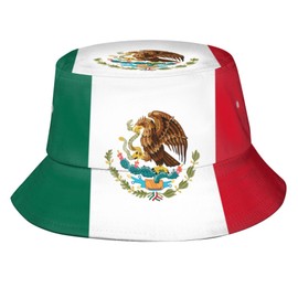 Mexican Flag Bucket Hat for Women Men Mexico Fisherman Hats Outdoor Summer Sun Protection Travel Hiking Caps