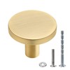 WEAVERBIRD 4 Pieces Round Cabinet Knobs Brushed Gold, Kitchen Cabinet